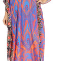 Georgettina Flowy Rhinestone V Neck Long Caftan Dress